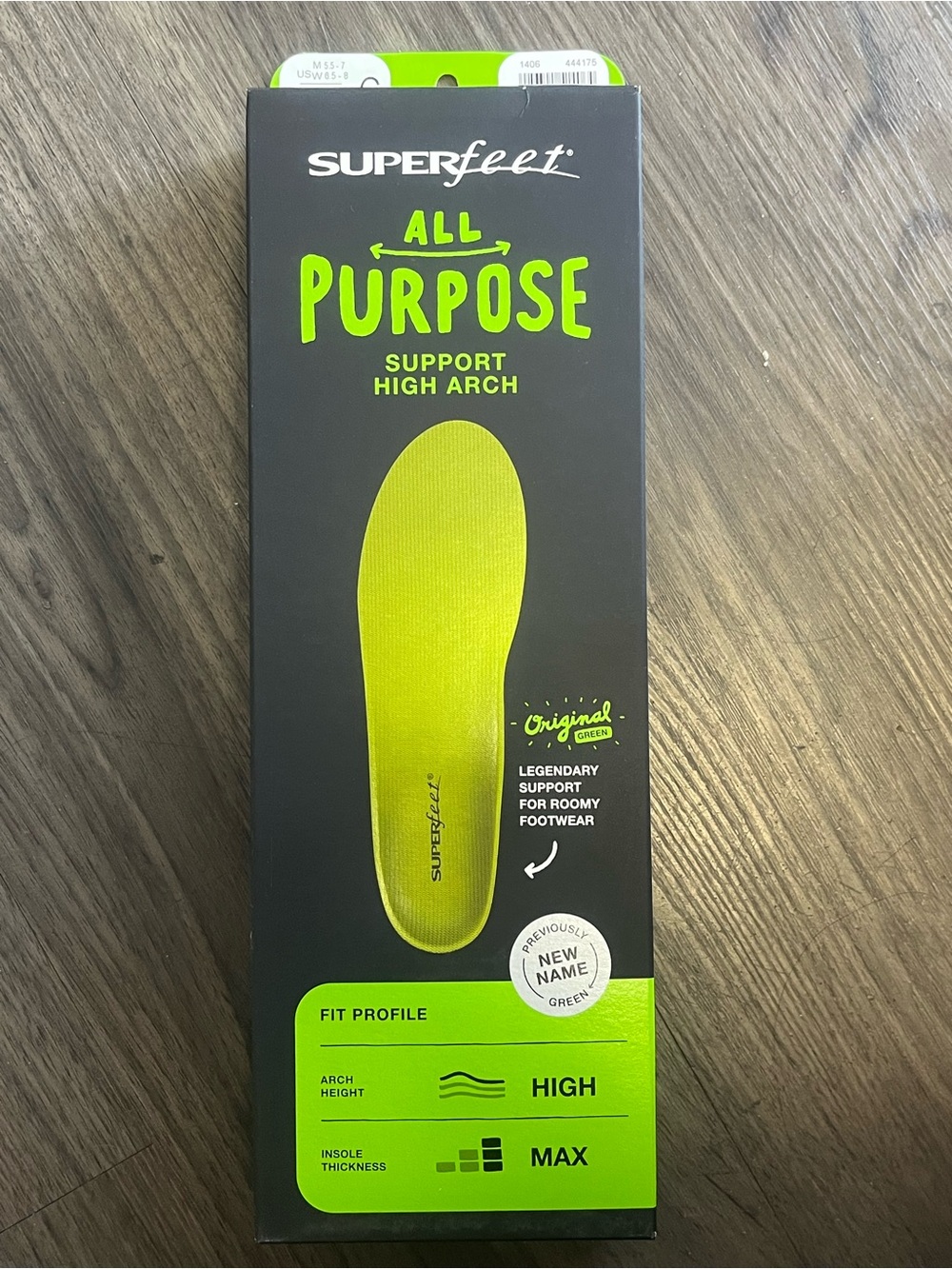 Superfeet All Purpose High Arch Support Insole - Neon Green